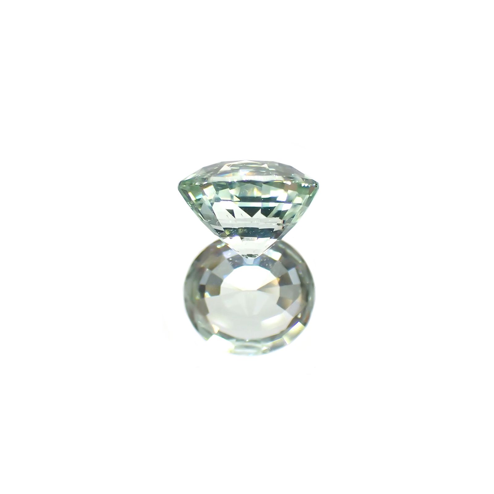 ミントトルマリン(宝石名ライトグリーン・トルマリン) ルワンダ産 1.443ct ソ付(彩珠)[21019997]7.3×6.8mm前後