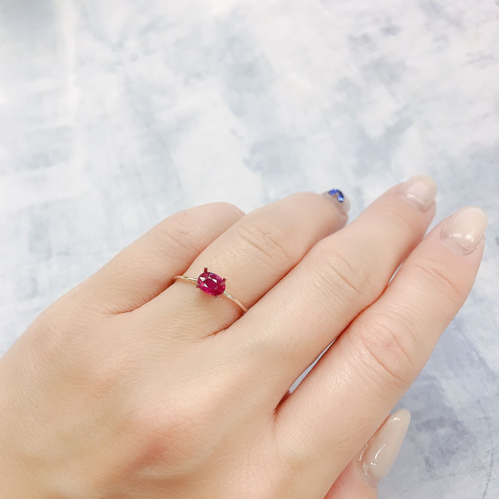 ルビー(宝石名ルビー)モザンビーク産 0.46ct 識別済[220616091]5.9x4mm前後