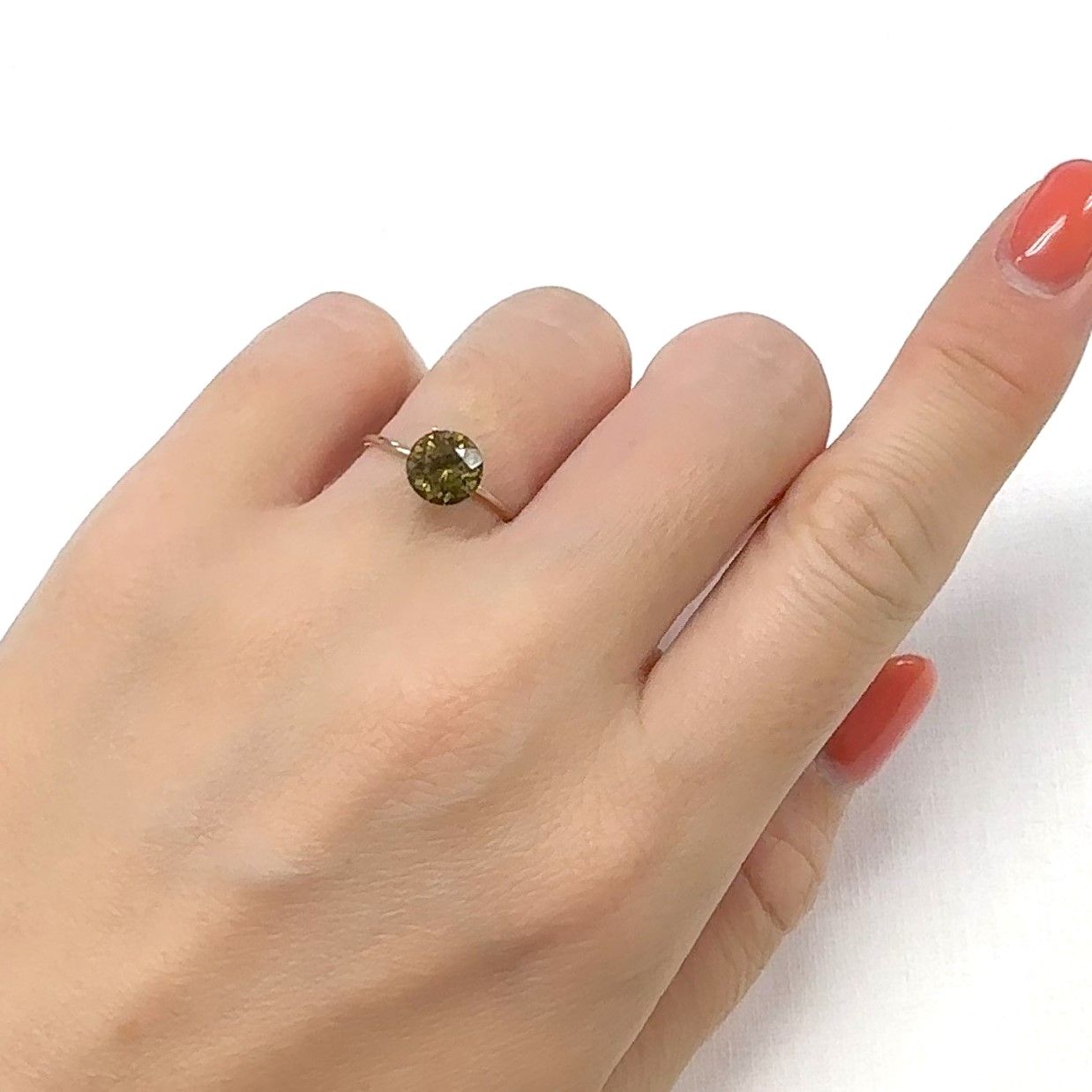 グロッシュラーアンドラダイトガーネット(宝石名グロッシュラー/アンドラダイト・ガーネット)ナミビア産 1.80ct 識別済[220114303]7x7mm前後
