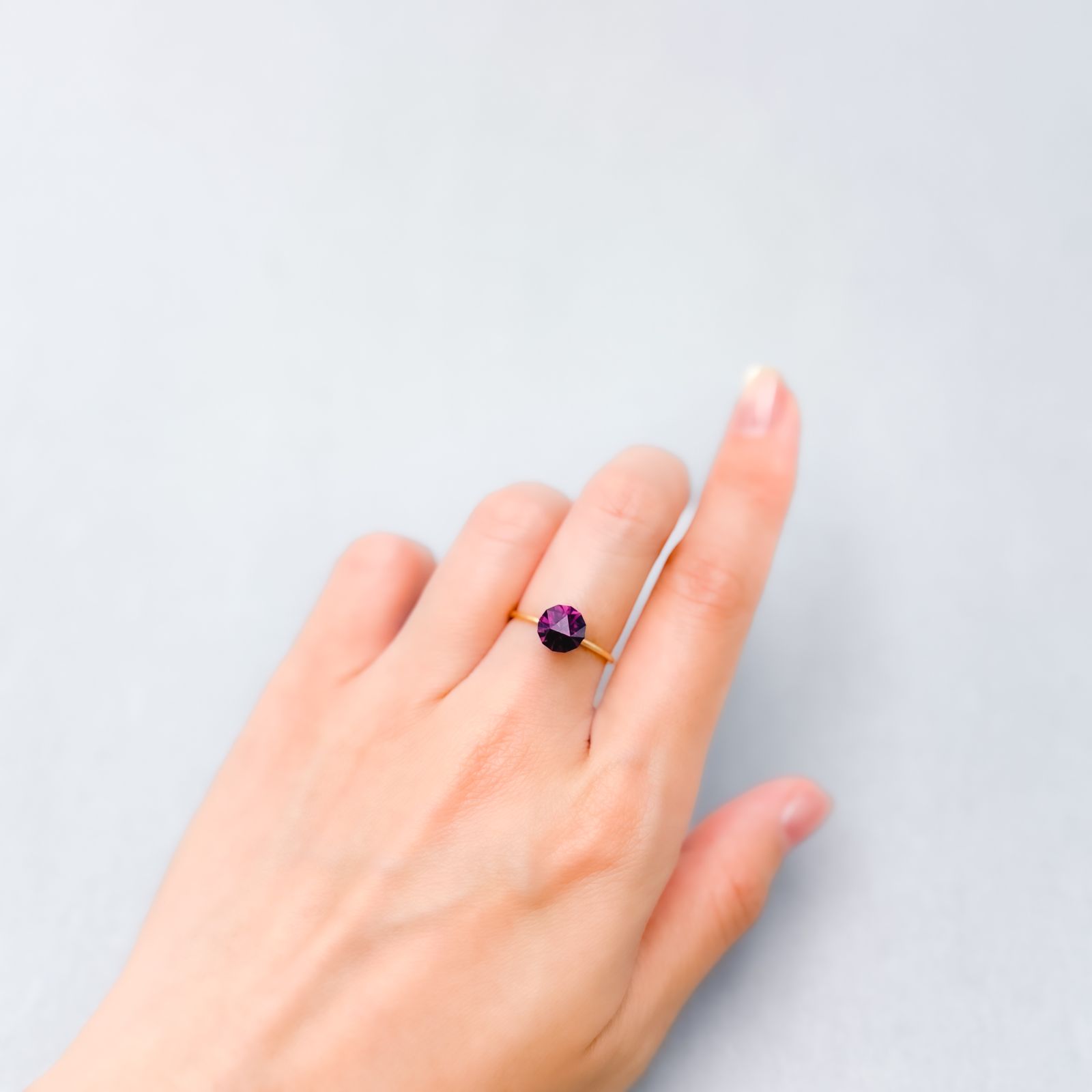 ◇カスタムカット◇グレープガーネット インド産 1.87ct [250530419]7.2x7.2mm前後