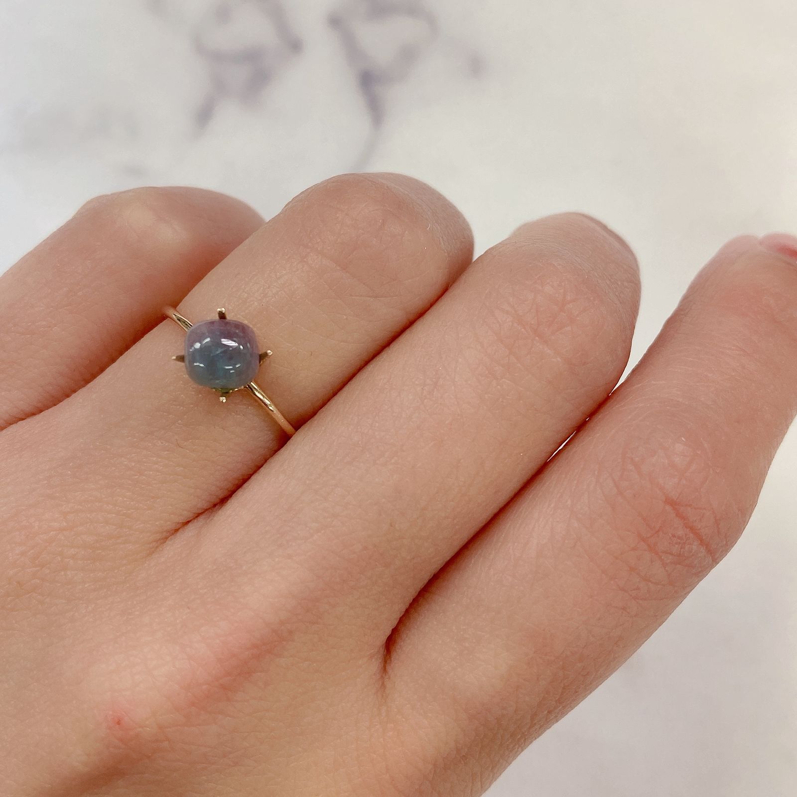 バイカラーパライバトルマリン ブラジル産 0.98ct[210510330]6.1×5.7mm前後