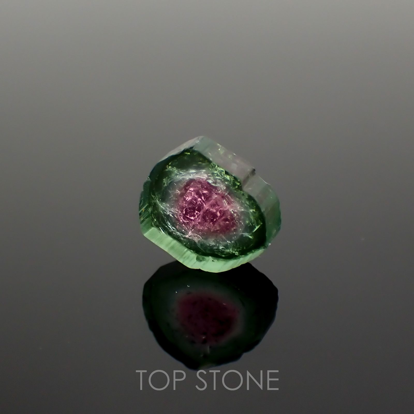 ウォーターメロントルマリン 原石スライス コンゴ民主共和国産 4.04ct[221018613]10.6x10.1mm前後