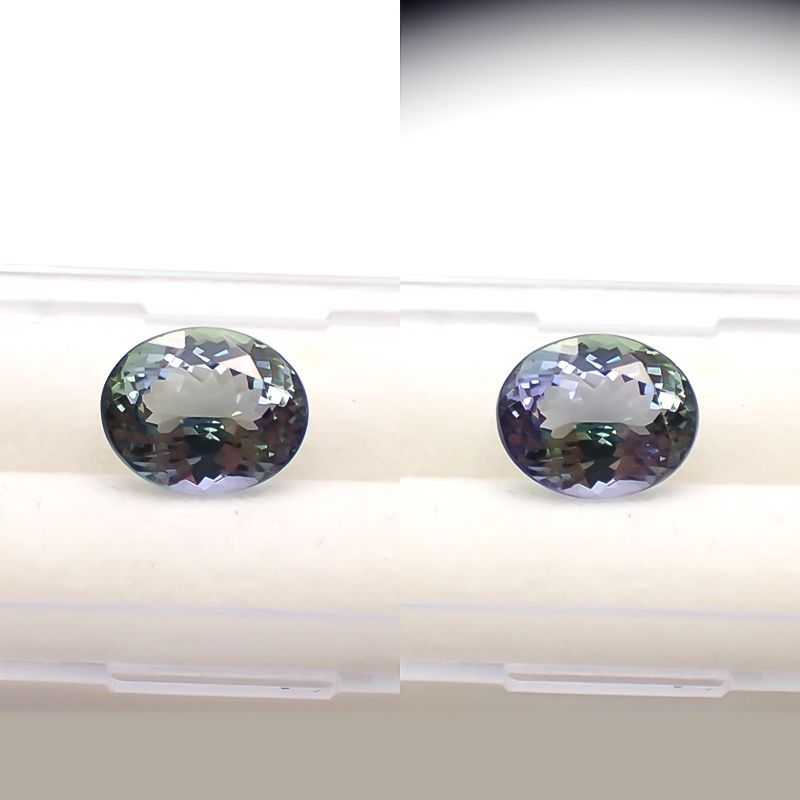 バイカラータンザナイト(宝石名ゾイサイト)タンザニア産 3.18ct 識別済[221119003]10x8.1mm前後