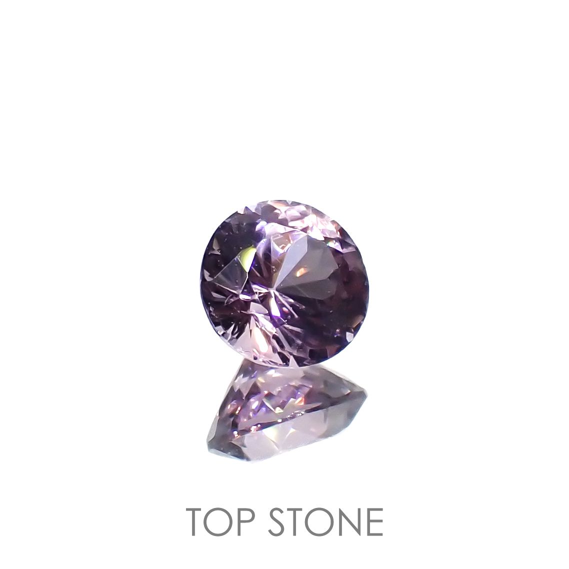 ラベンダーピンクスピネル(宝石名スピネル)ビルマ/マダガスカル産 0.46ct 識別済[220917594]4.7x4.6mm前後