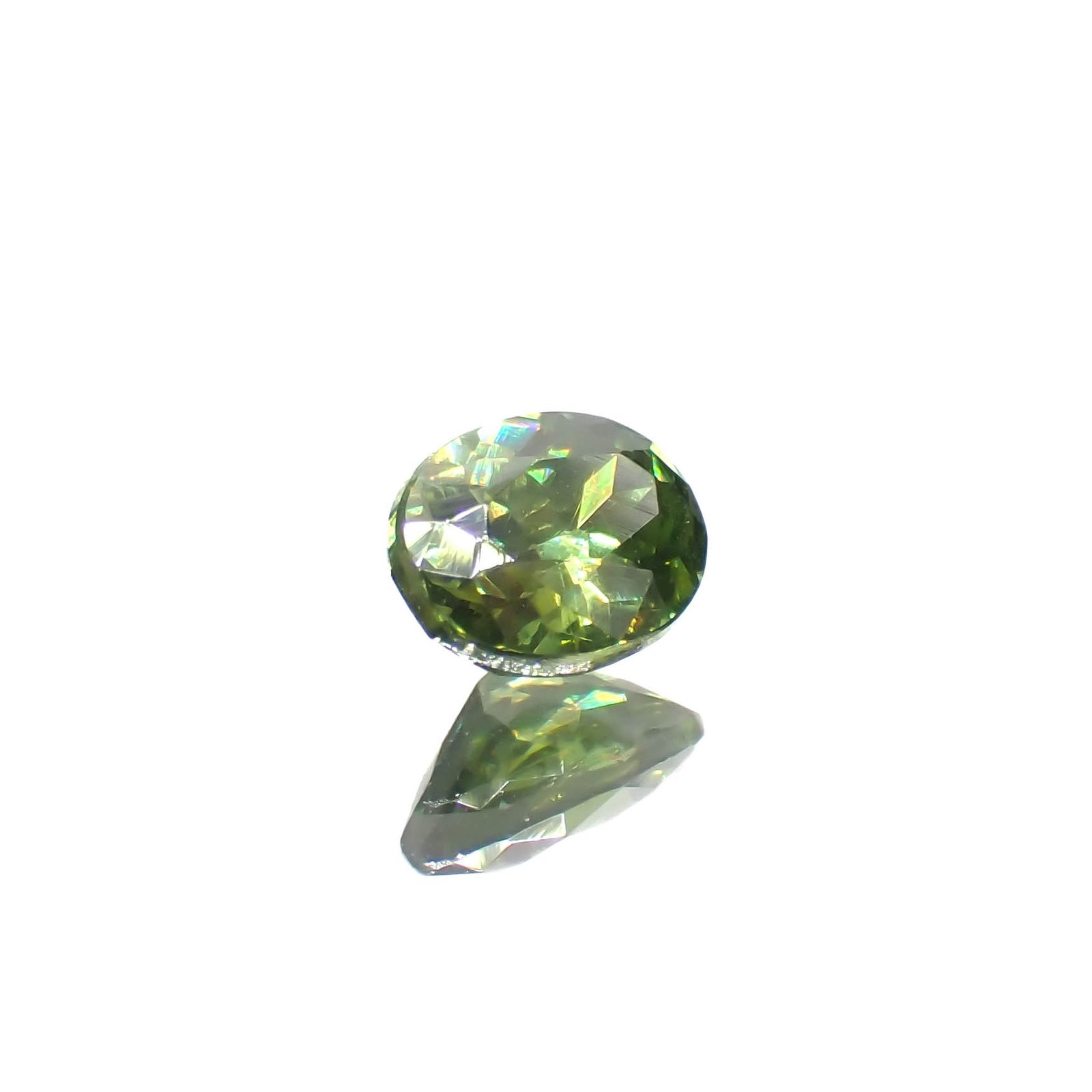 グリーンスファレライト(宝石名グリーン・スファレライト)ブルガリア産 0.355ct ソ付(彩珠)[231225081]4.5x3.6mm前後