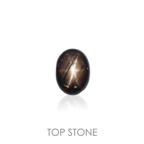 ブラックスターサファイア(宝石名ブラック・スターサファイア) タイ産 5.59ct 識別済[210812916]11.8×8.2mm前後