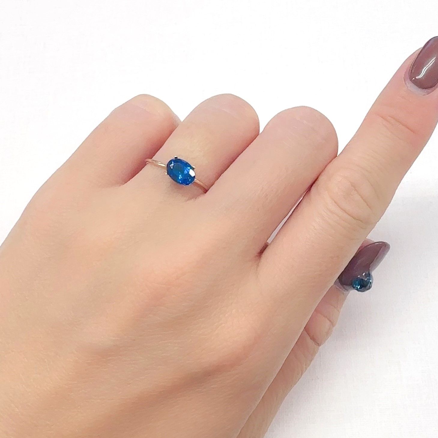 ディープブルーアパタイト マダガスカル産 0.85ct[240628158]7x5.1mm前後