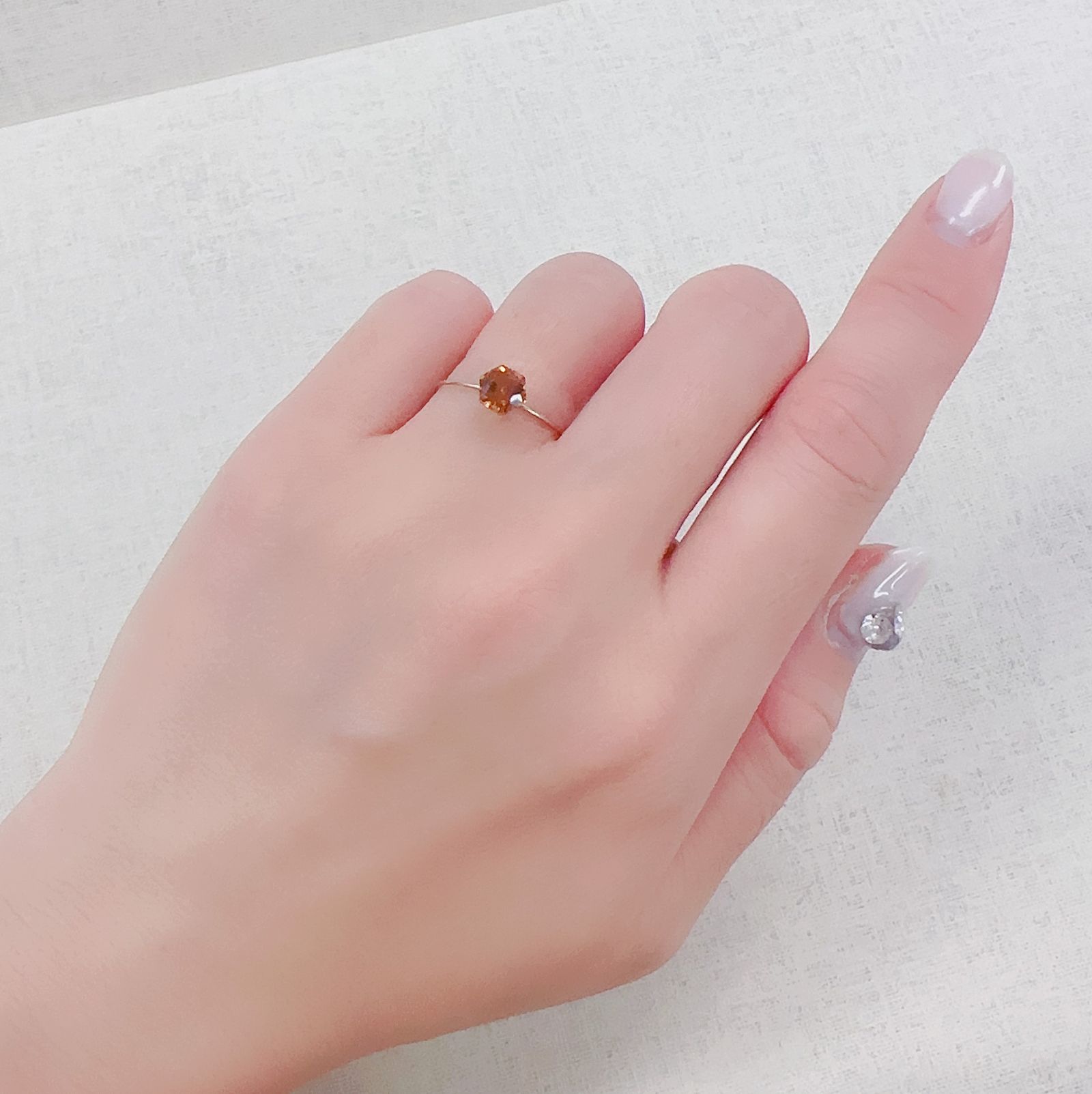 ◇ヘキサゴンカット◇ヘソナイトガーネット(宝石名ガーネット)スリランカ産 0.85ct 識別済[230421609]5.4x5.4mm前後