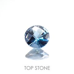 ◇チェッカーカット◇ロンドンブルートパーズ(宝石名ブルー・トパーズ) ブラジル産 1.06ct 識別済[210913045]6.6×6.6mm前後