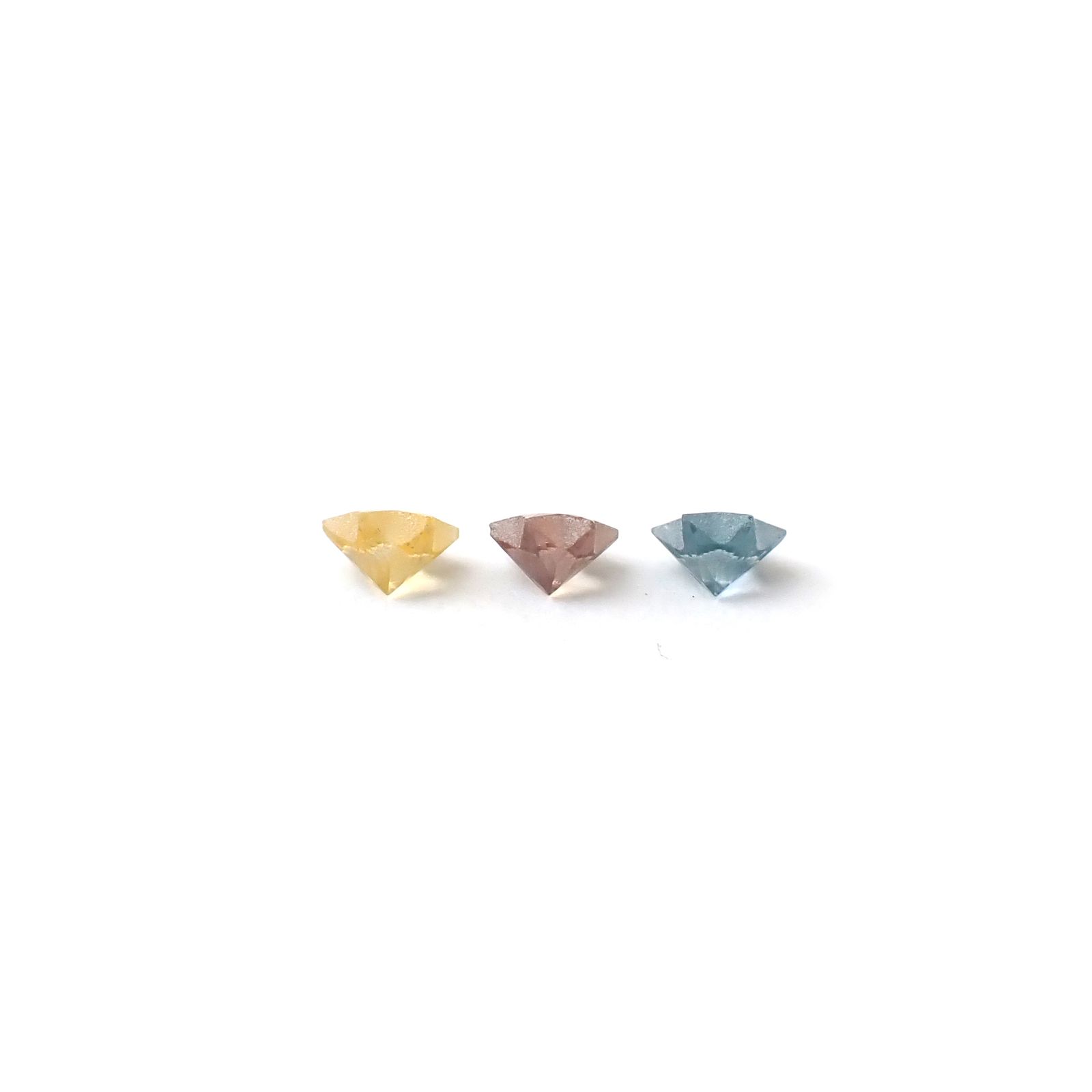 ◇カスタムカット◇サファイア カラーグラデーション3個セット スリランカ/マダガスカル産 0.30ct(3pcs合計) / 3.1x3.1mm前後 [260632321]