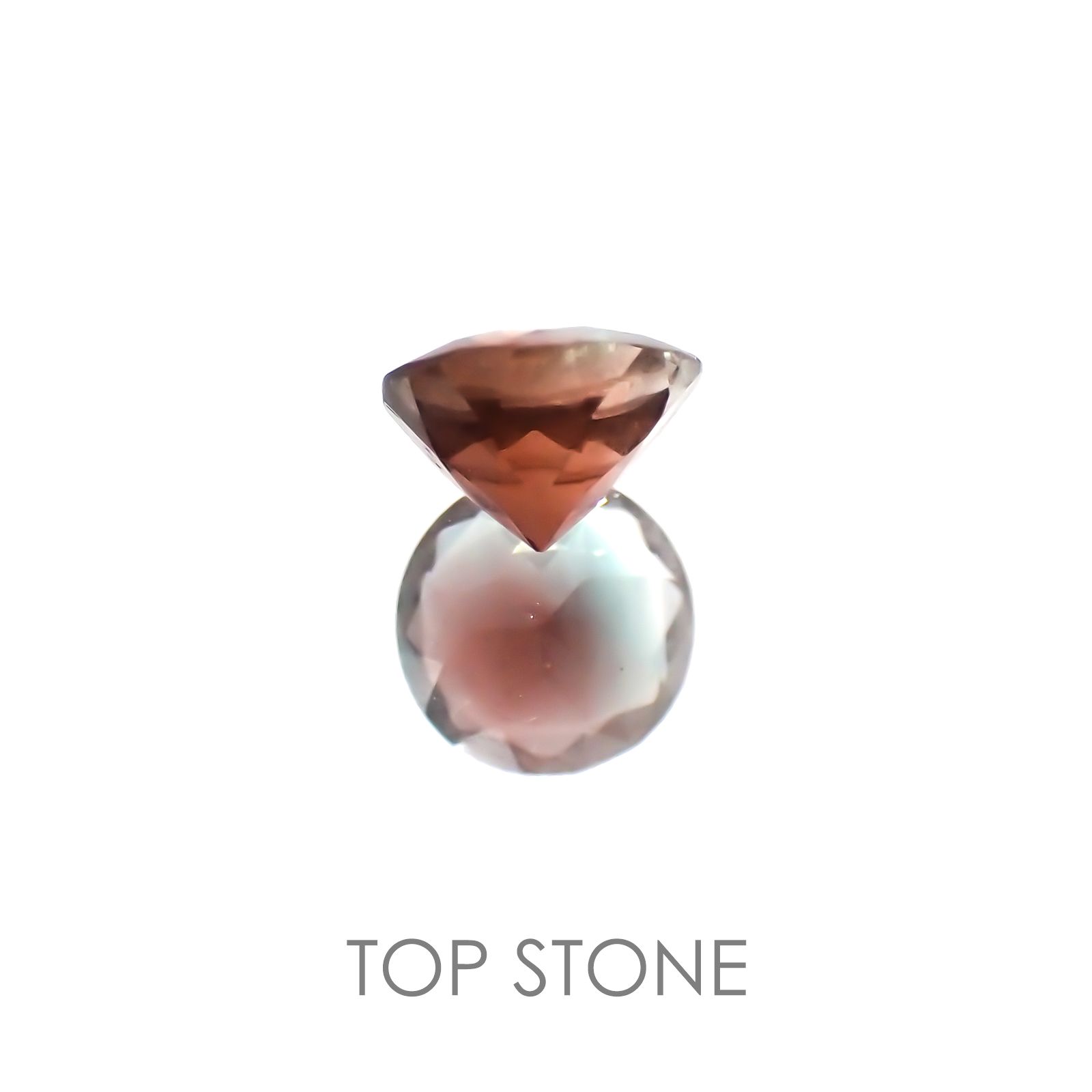 バイカラーオレゴンサンストーン アメリカ産 ルース 0.41ct[20118406]5.1×5.1mm前後