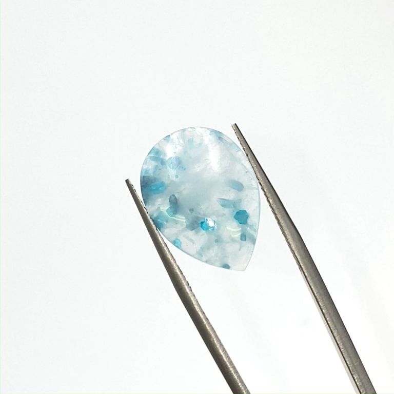 パライバトルマリンインクォーツ ブラジル産 6.68ct / 18x13.1mm前後 