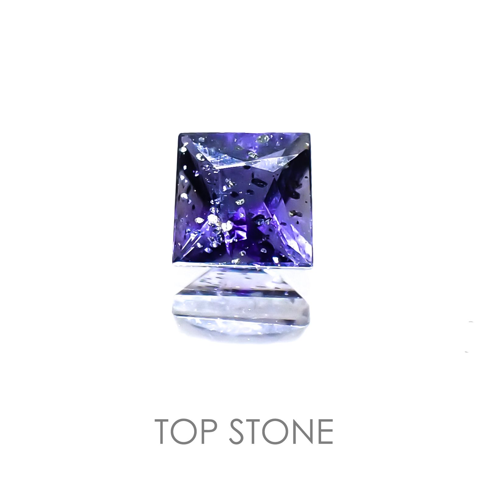 ◇プリンセスカット◇アイオライトサンストーン インド・ブラジル産 ルース 0.3ct[20118178]3.9×3.9mm前後