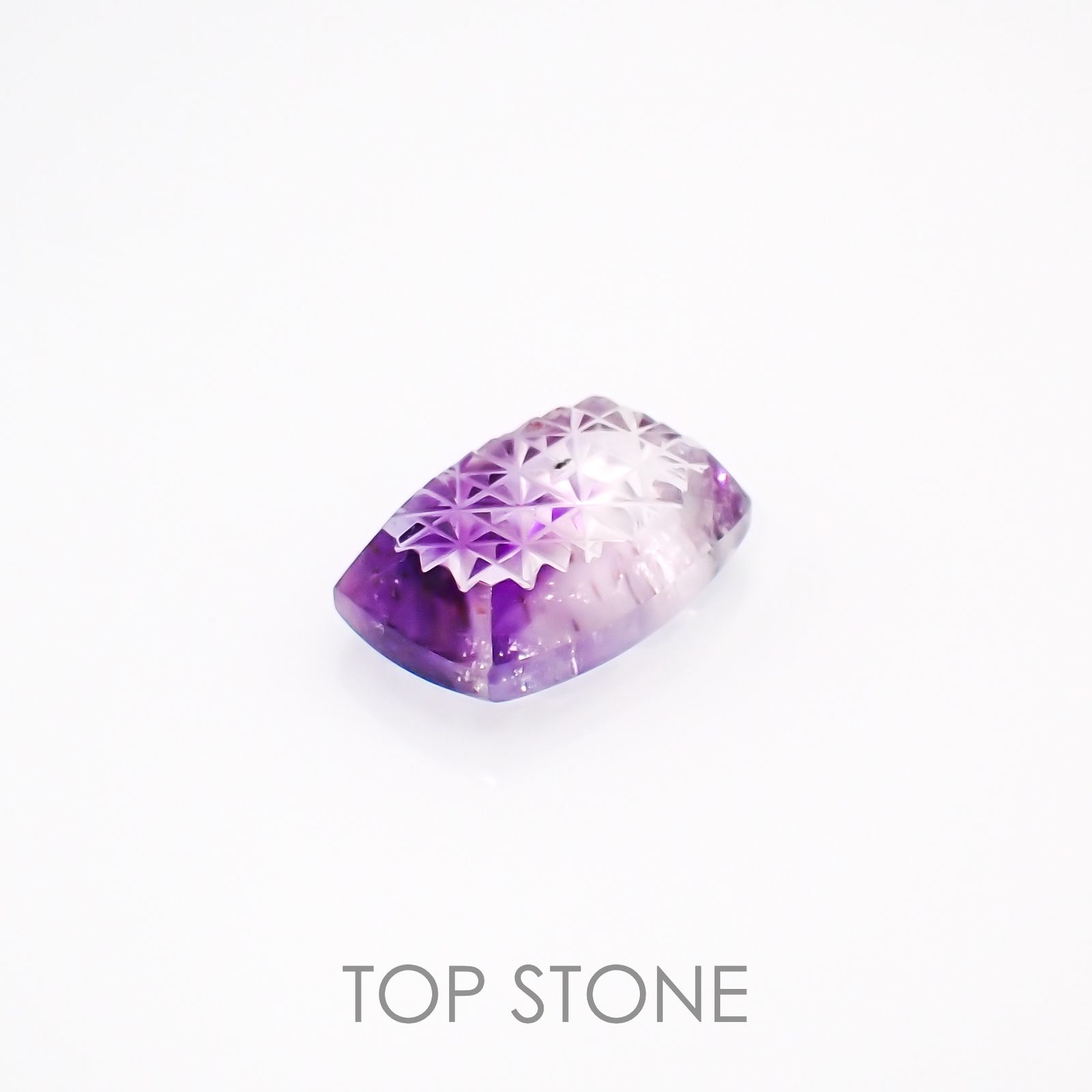 ◇甲州貴石切子Plus Three◇アメジストエレスチャル カード付き  ブラジル産 8.94ct[230120000]16.6x11.5mm前後
