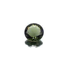 <ランダムセレクト1個販売> モルダバイト(宝石名モルダバイト) ラウンドカット 発見地：旧チェコスロバキア 3.50ct前後 識別済[20073983]11×11mm前後