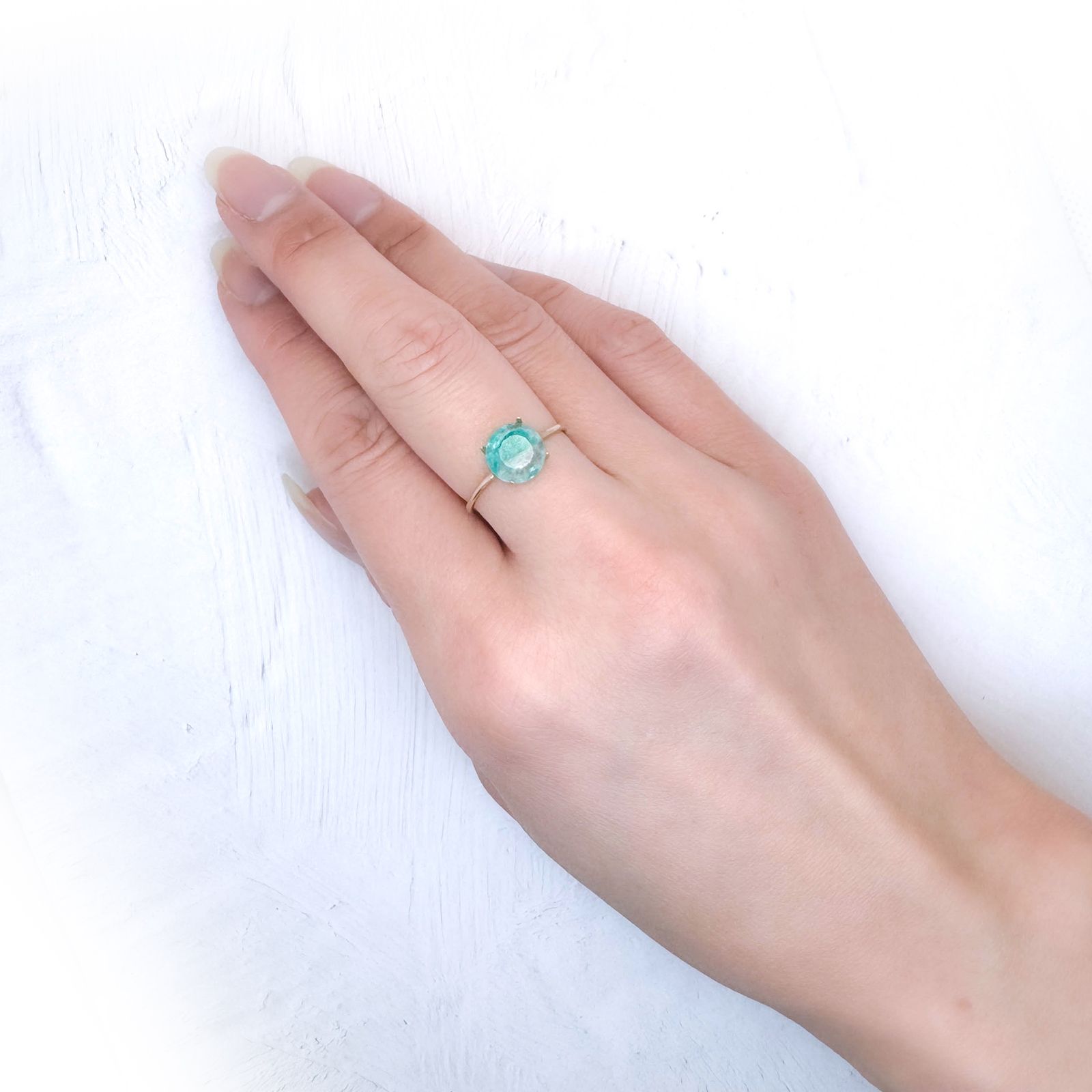 ◇リバーシブル◇パライバトルマリンインクォーツ ブラジル産 1.26ct / 8x8mm前後 [251231444]