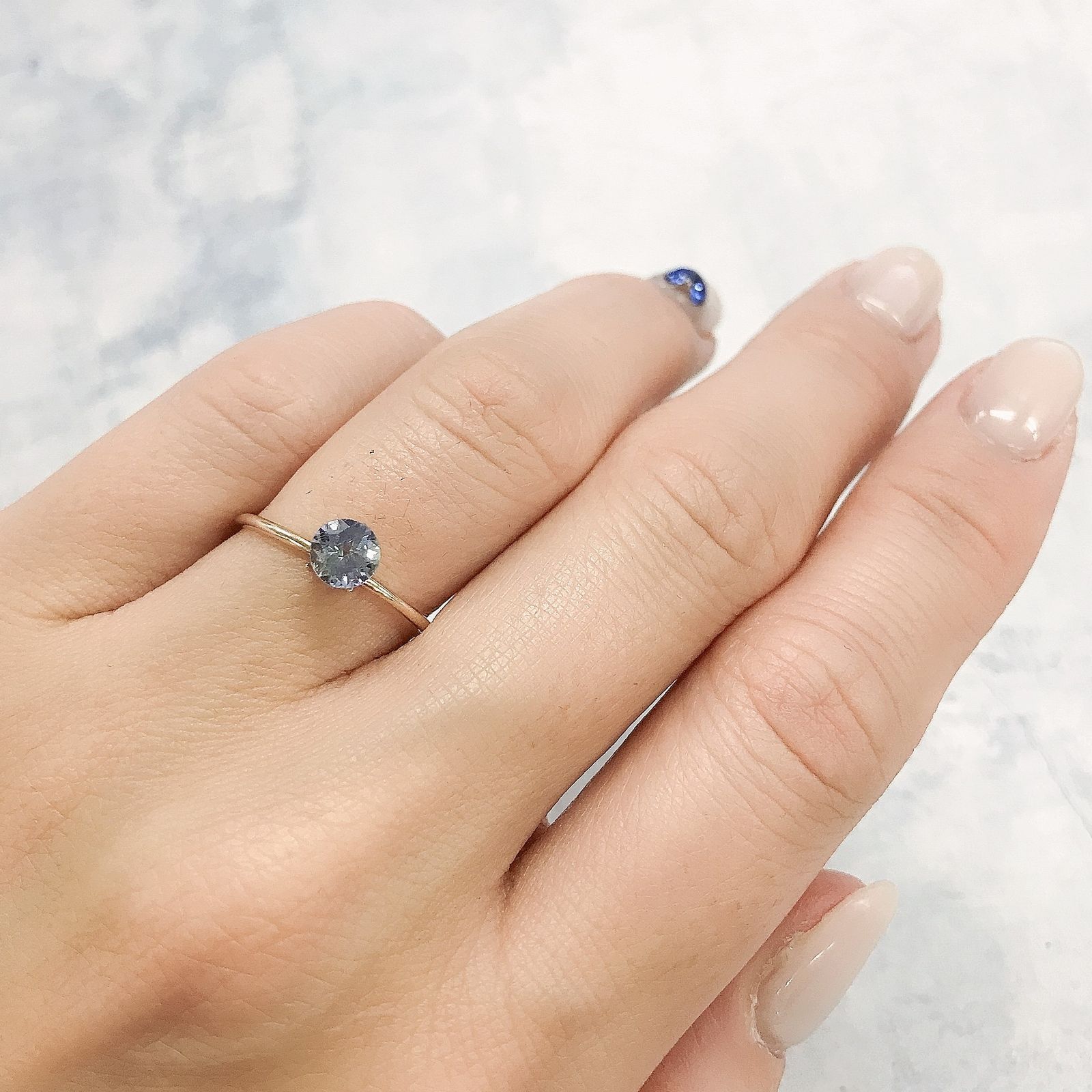 バイカラータンザナイト(宝石名ゾイサイト)タンザニア産 0.53ct 識別済[220515897]5.1x5mm前後