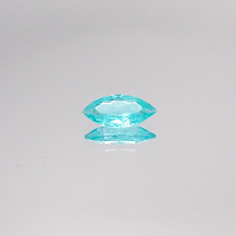パライバトルマリン(宝石名トルマリン/別名パライバ・トルマリン) ブラジル・キントス鉱山産 0.331ct ソ付(宝貴協)[20052696]7.6×3.6mm前後
