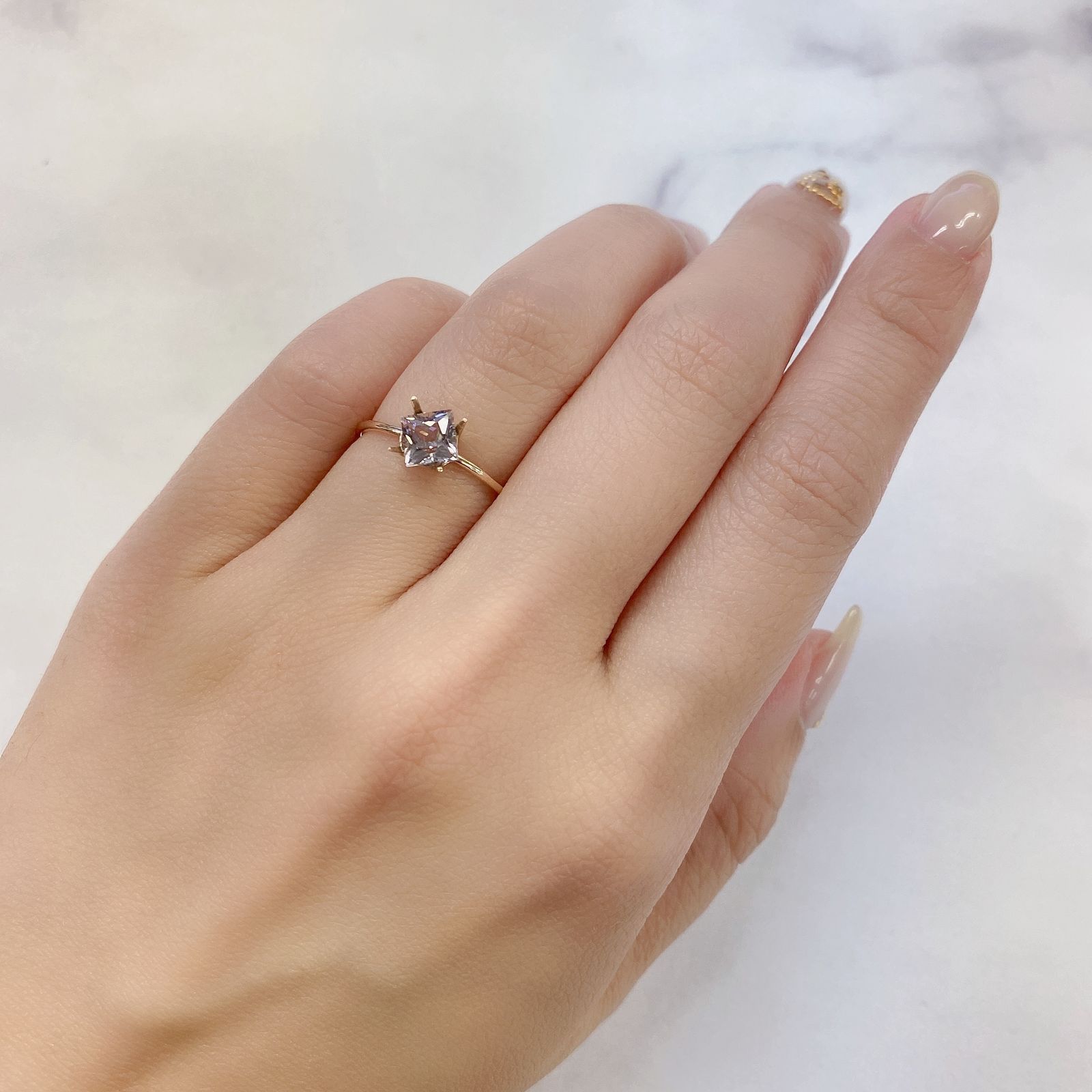 ◇プリンセスカット◇ピンクトルマリン(宝石名トルマリン)ブラジル産 0.79ct 識別済[231225189]5x5mm前後