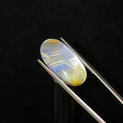 アイリスアゲート スライス インドネシア・スマトラ産 4.51ct[231023658]23.4x11.8mm前後