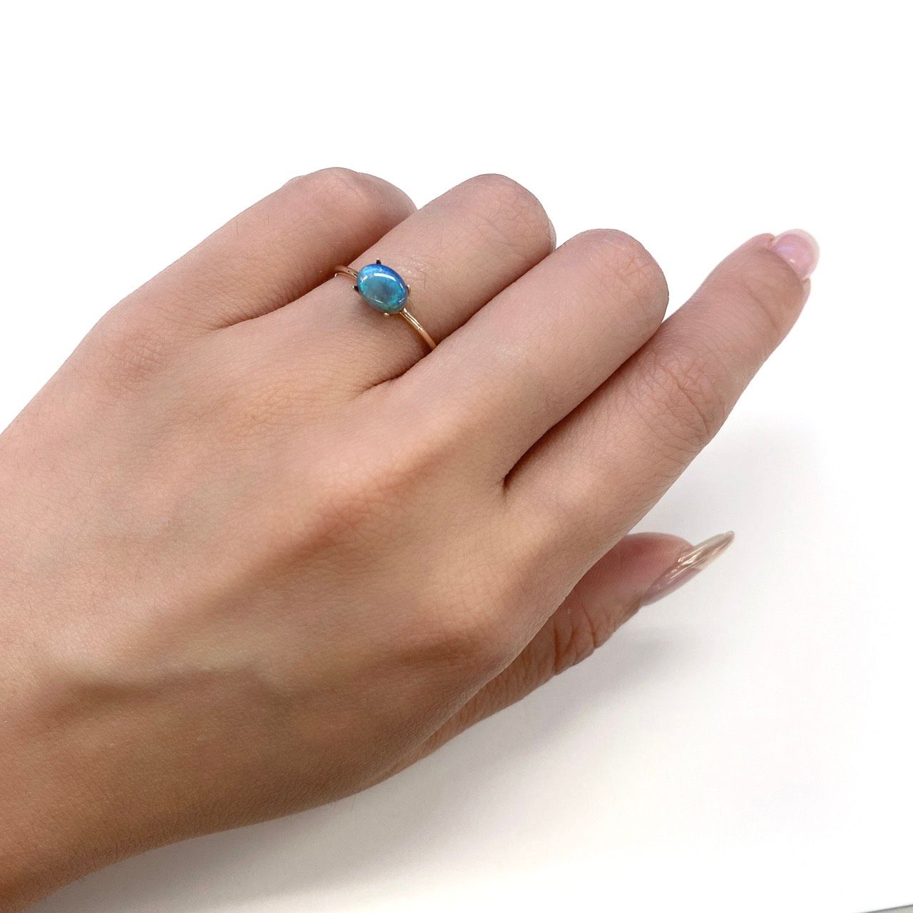 ブラックオパール オーストラリア産 ルース 0.46ct[210611319]7×5.1mm前後