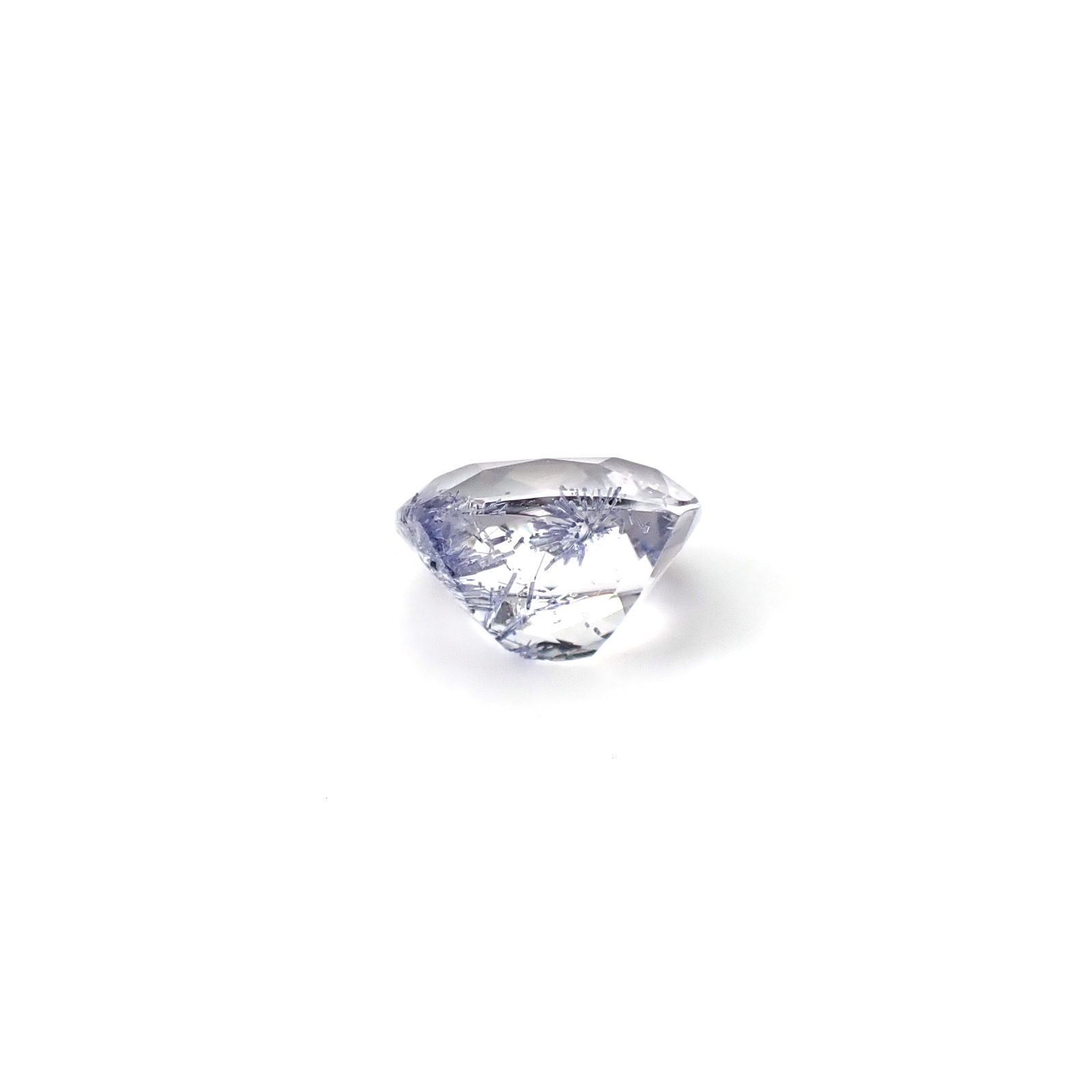 デュモルチェライトインクォーツ ブラジル産 1.57ct / 7.7x6.9mm前後 [260331840]