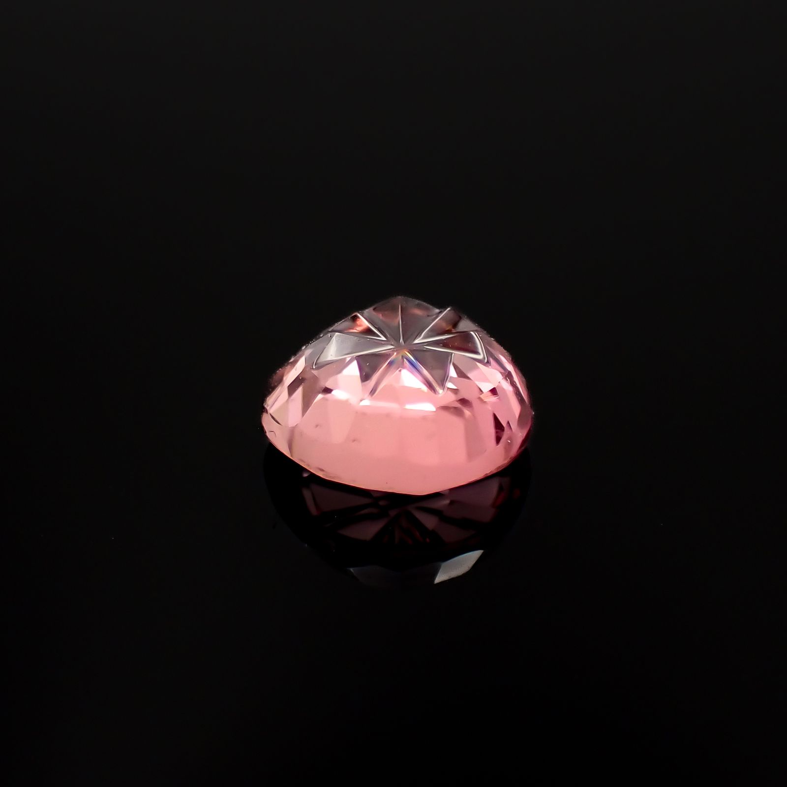 ◇甲州貴石切子Plus Three◇ピンクトルマリン カード付き(宝石名トルマリン)ルワンダ産 1.43ct 識別済[230321254]7.4x6.8mm前後