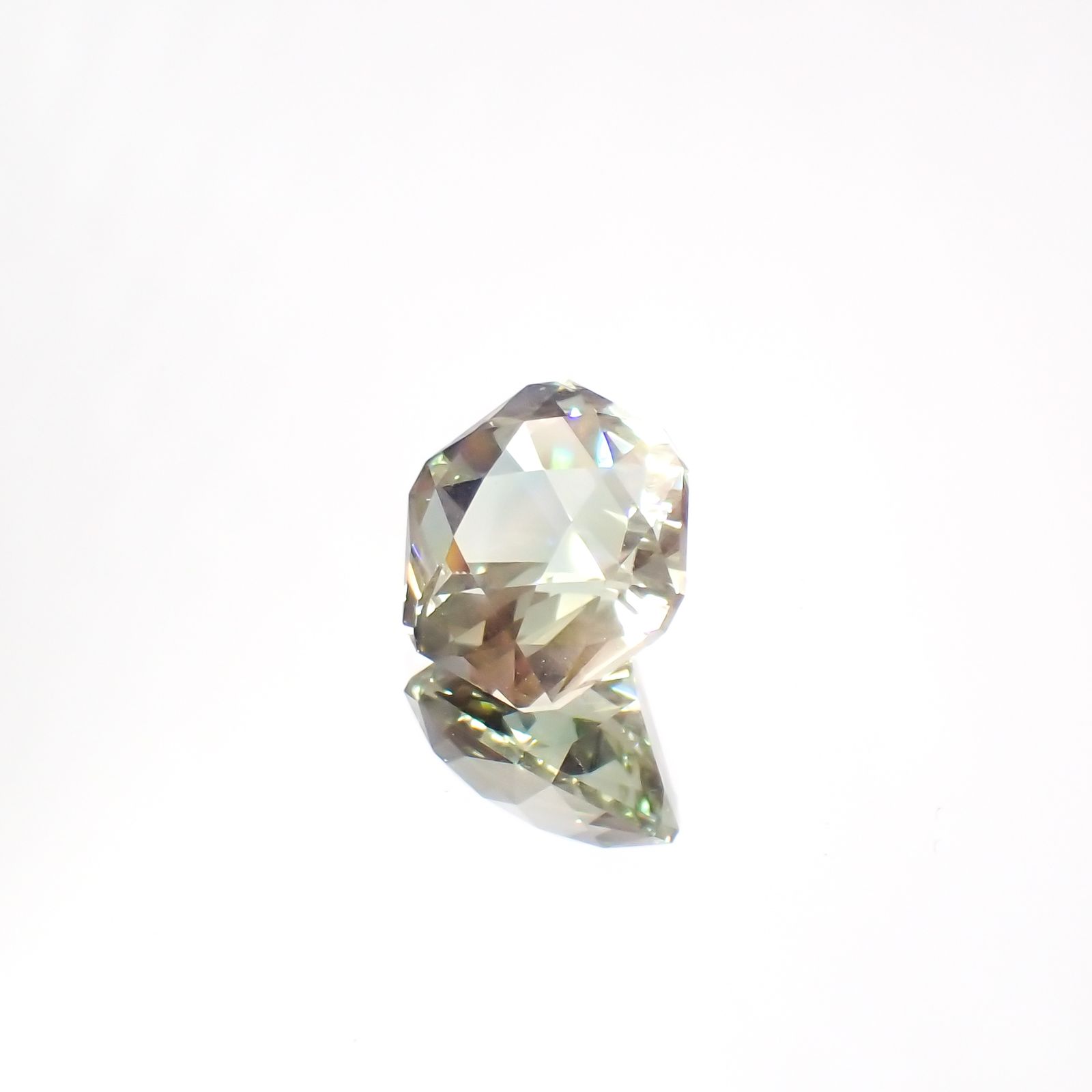 ◇カスタムヘキサゴン・チェッカーカット◇バイカラーオレゴンサンストーン アメリカ・オレゴン州産 2.46ct[231224665]8.4x8.4mm前後