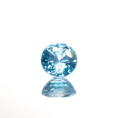 ブルージルコン(宝石名ジルコン)カンボジア産 0.59ct 識別済[220817505]4.5x4.4mm前後