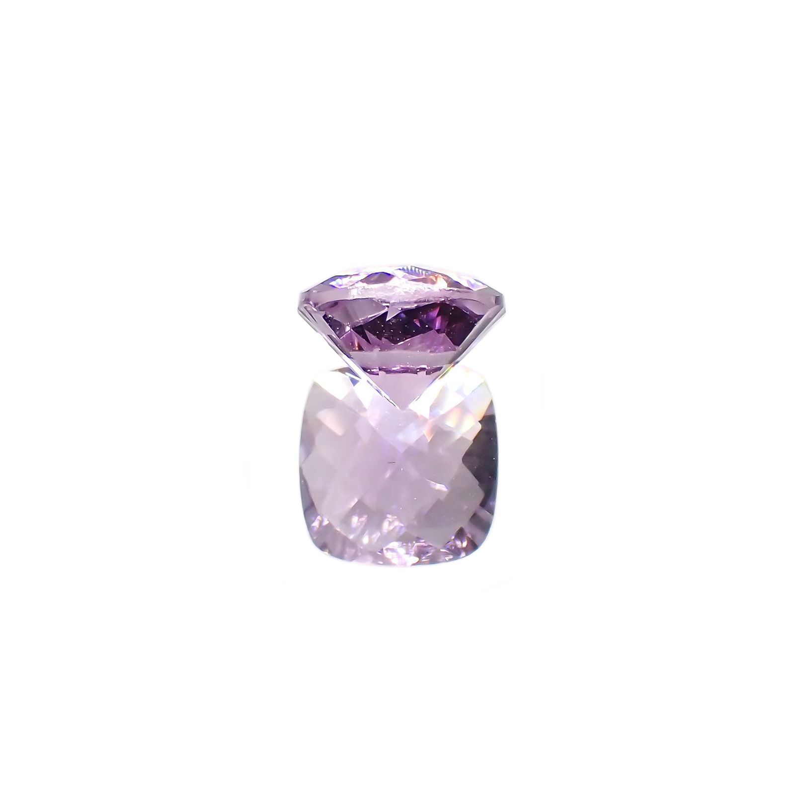 ◇チェッカーコンケーブカット◇アメジスト(宝石名アメシスト) ブラジル産 1.35ct 識別済[210913036]7.2×7.1mm前後