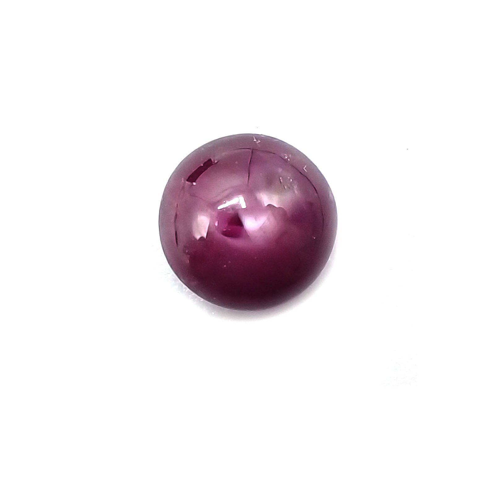 パープルスターサファイア(宝石名パープル・スター サファイア)インド産 3.97ct 識別済[230522222]8x7.9mm前後