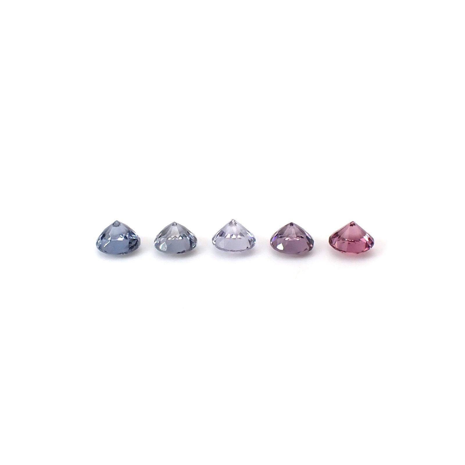 スピネル カラーグラデーション5個セット ビルマ/マダガスカル産 1.15ct(5pcs合計) / 3.1-3.2x3.1-3.2mm前後 [260331900]
