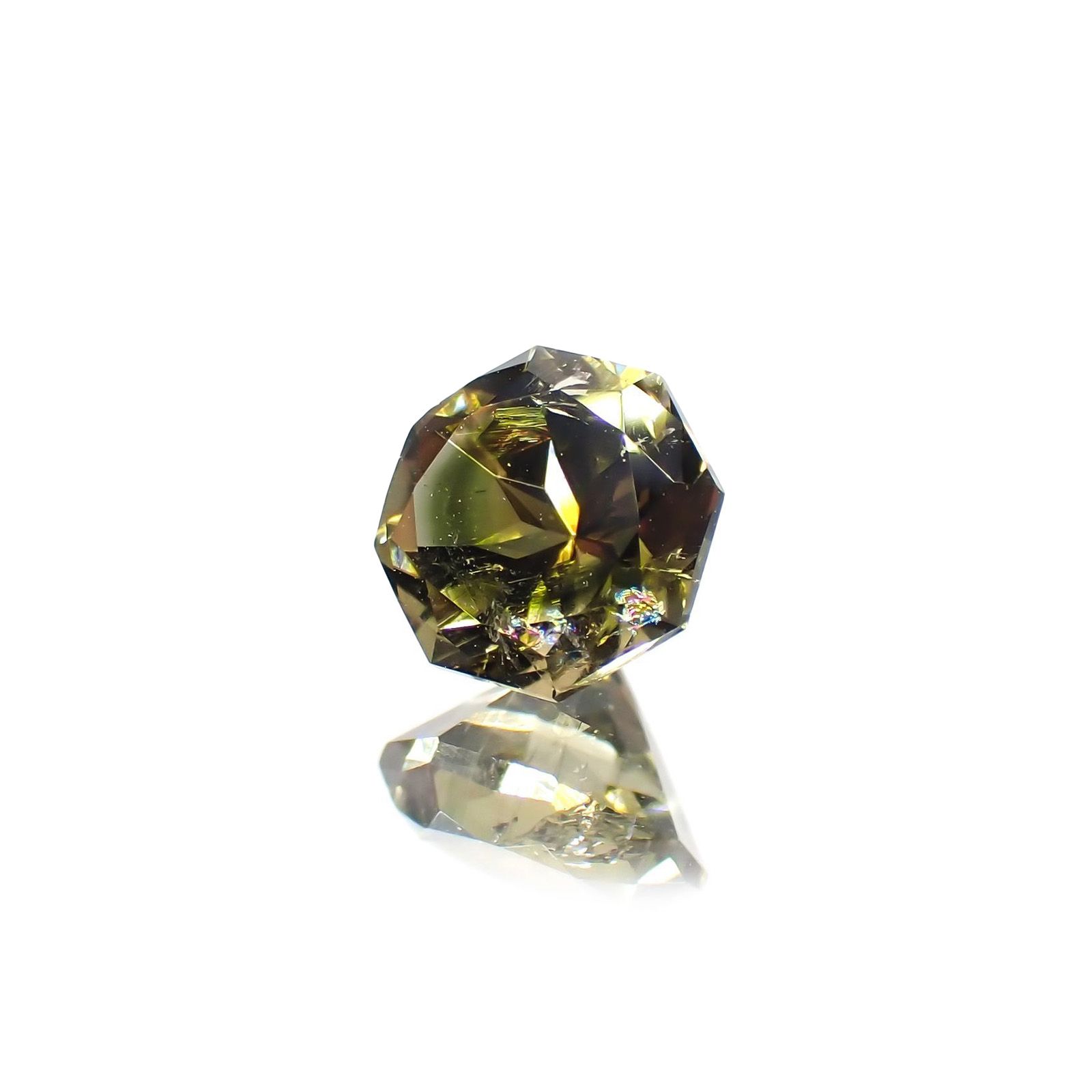 ◇オクタゴンカット◇オリーブグリーントルマリン(宝石名トルマリン)ブラジル/アフリカ産 ソ付(彩珠) 1.112ct / 6.1x6.1mm前後 [231124218]