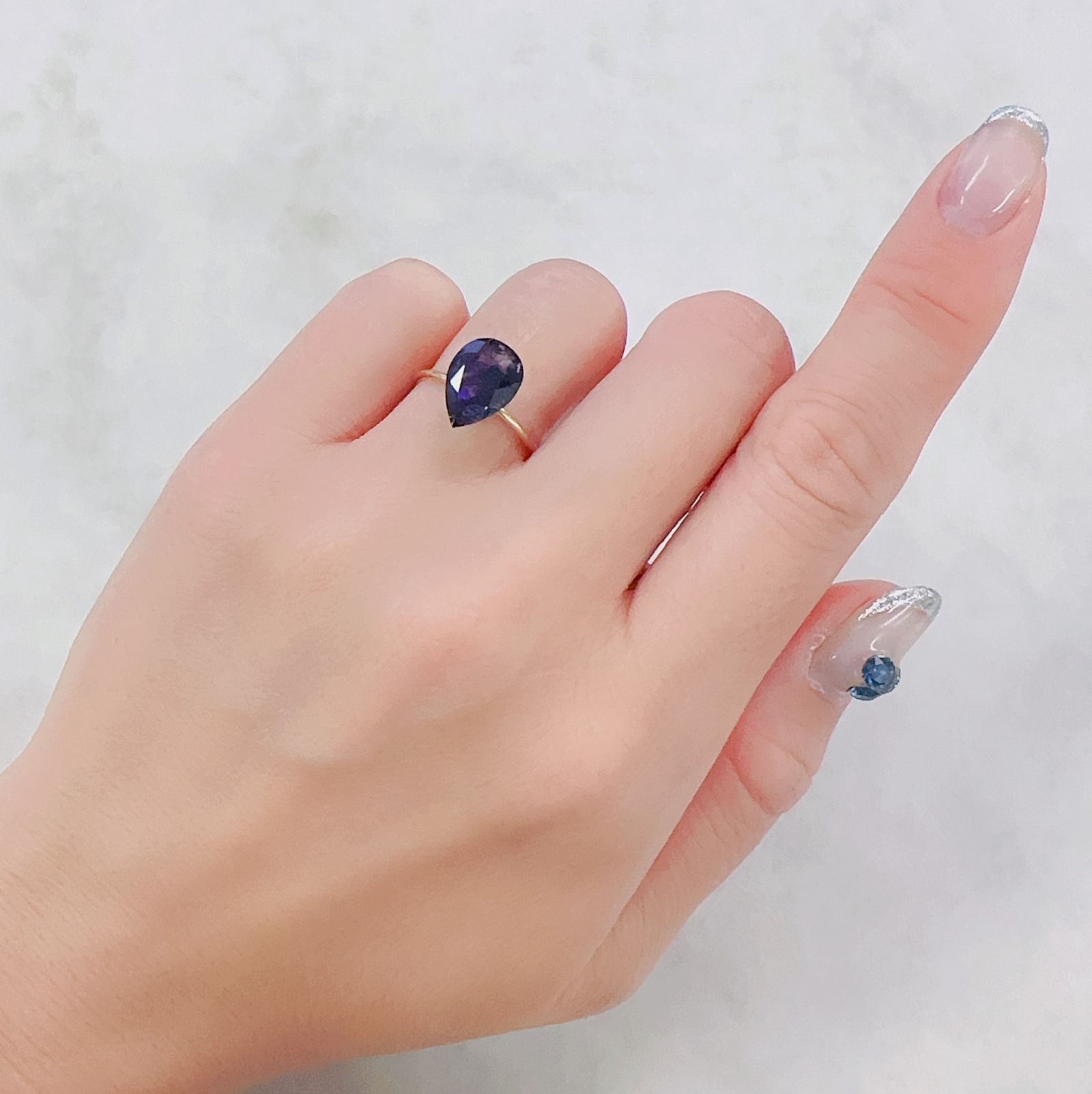 アメジストエレスチャル ナイジェリア産 2.70ct[230622440]11.2x7.9mm前後