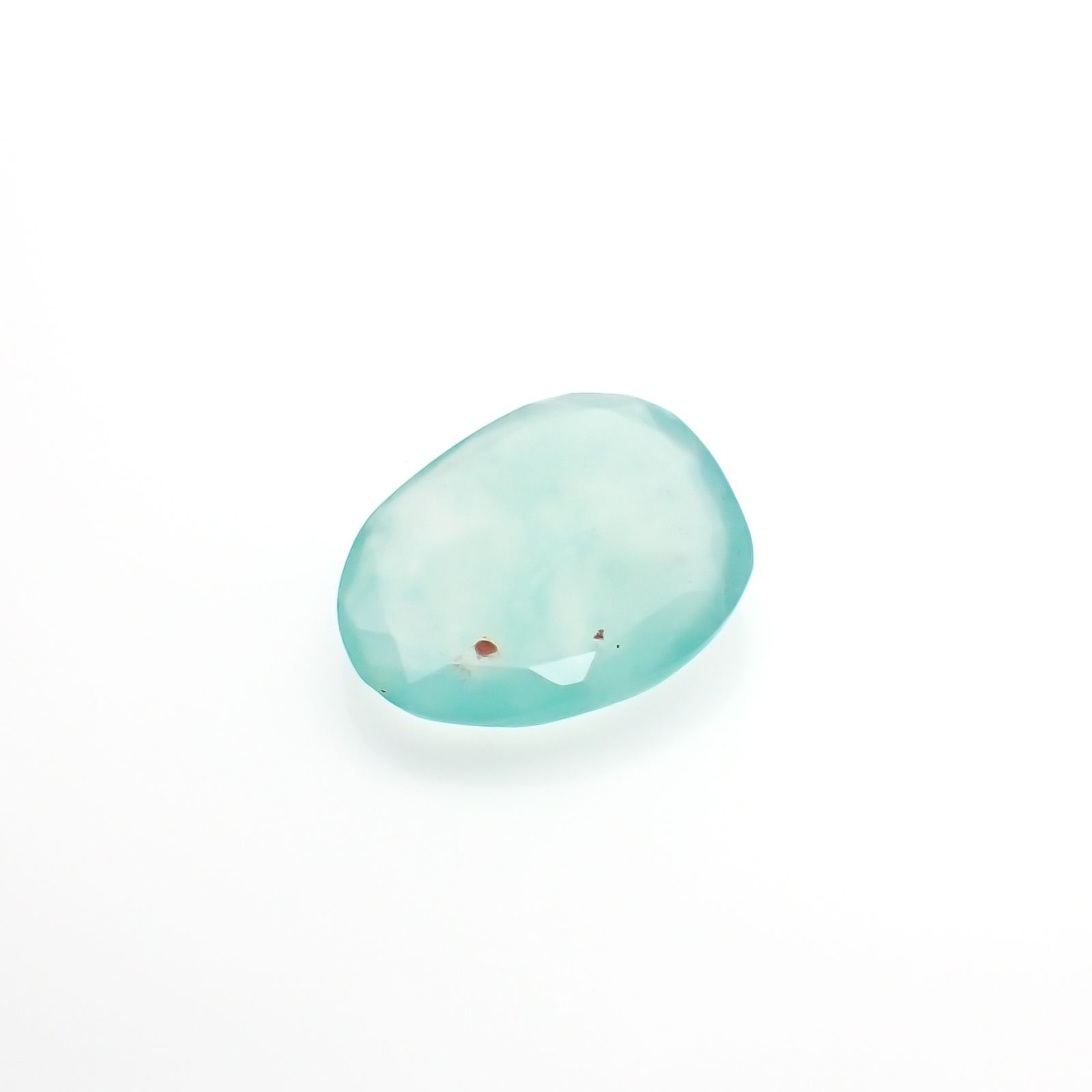 ◇フリーフォーム・ローズカット◇アクアプレーズ(宝石名ブルー グリーン・カルセドニー)南アフリカ産 2.58ct 識別済[231023787]12.7x10.2mm前後
