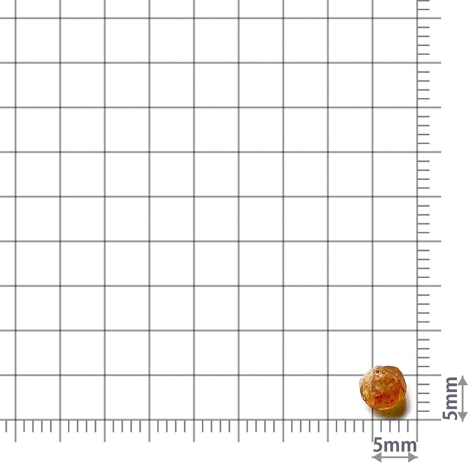 スペサルティンガーネット マンダリンオレンジカラー原石(宝石名ガーネット)タンザニア産 識別済 1.14ct / 5.3x4.9mm前後 [231023938]