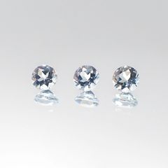 <ランダムセレクト3個セット> アクアマリンSA ラウンドカット ブラジル産 0.30ct前後(3pcs合計)[20096072]3×3mm前後