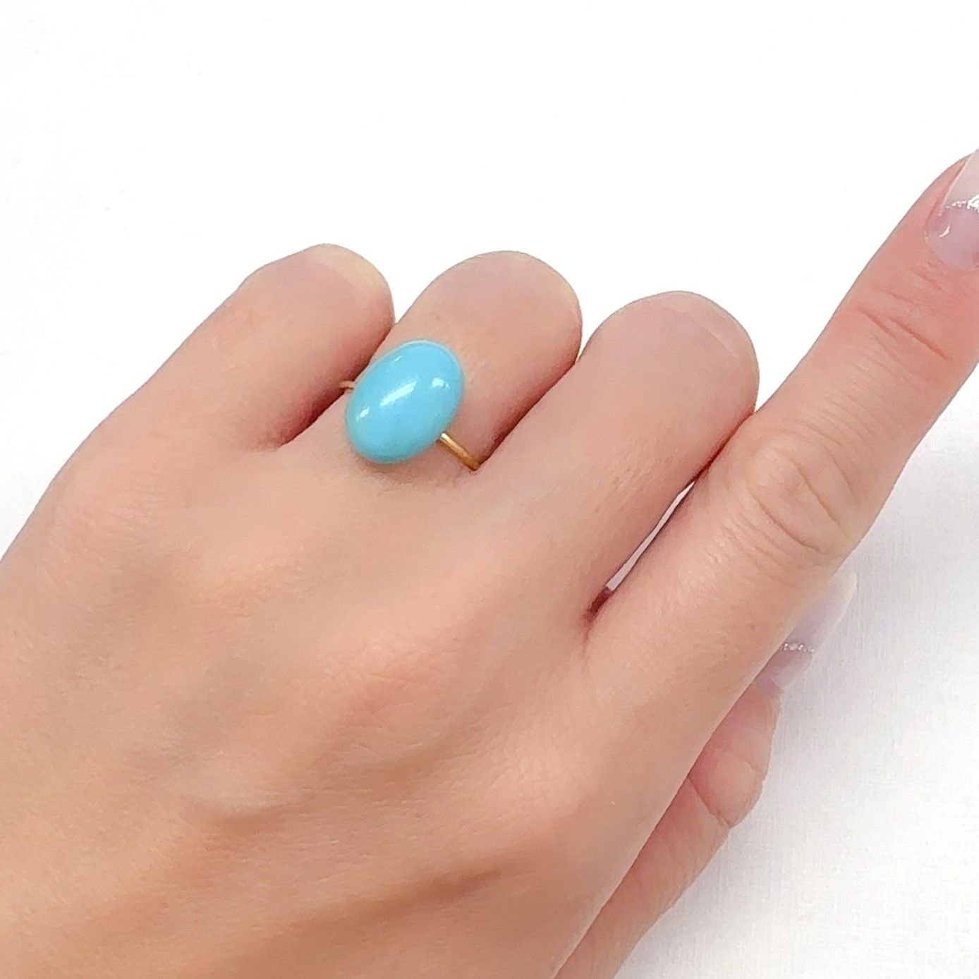 ターコイズ アメリカ・アリゾナ州キングマン産 4.76ct[240627861]13.7x9.9mm前後