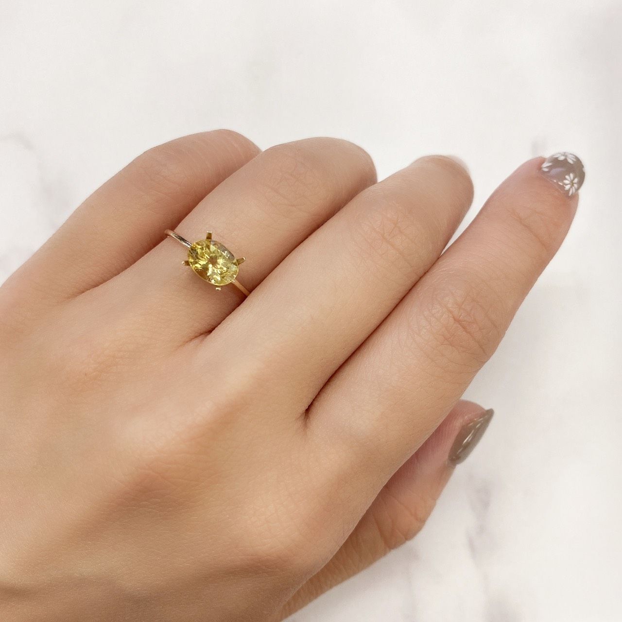 レモンイエローアパタイト(宝石名アパタイト) メキシコ産 1.25ct 識別済[210913227]7.8×6mm前後
