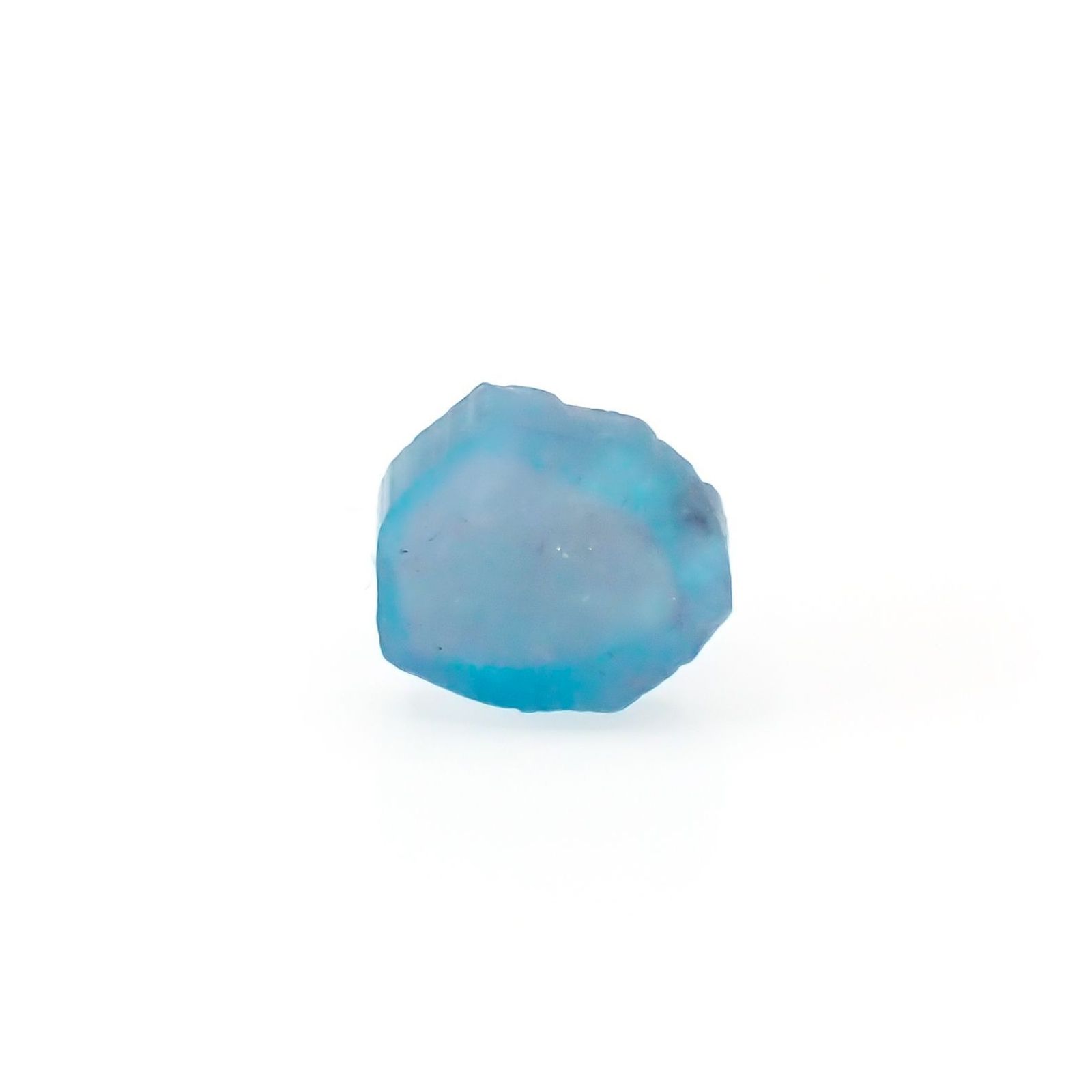 パライバトルマリン 原石スライス ブラジル・パライバ州バターリャ鉱山産 1.92ct / 7.6x9mm前後 [251016499]