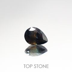 ゴールドシーンサファイア非加熱(宝石名シーン・サファイア) ケニア産 0.46ct 識別済[210712068]5.4×3.9mm前後