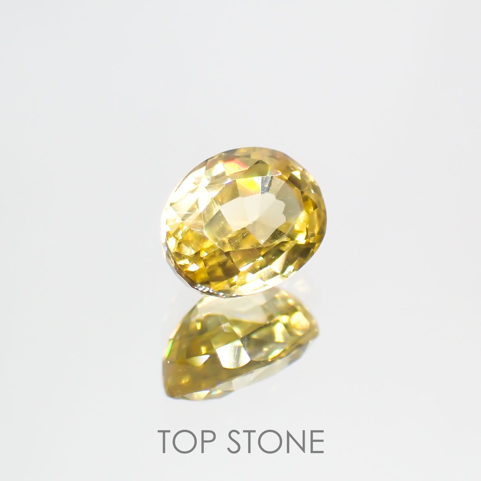 イエロージルコン(宝石名ジルコン) スリランカ/カンボジア産 1.58ct 識別済[20118073]6.9×5.5mm前後