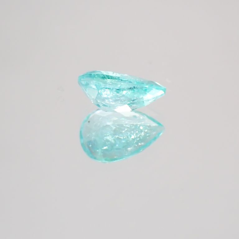 パライバトルマリン(宝石名トルマリン/別名パライバ・トルマリン) ブラジル・キントス鉱山産 0.543ct ソ付(宝貴協)[210410355]6.8×4.6mm前後