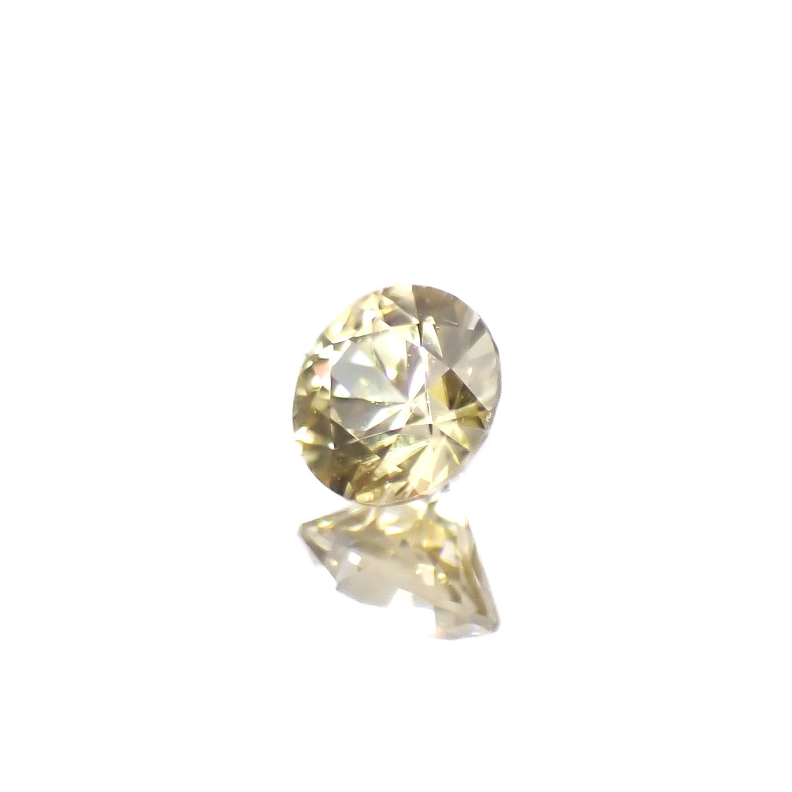 イエロージルコン(宝石名イエロー・ジルコン)スリランカ/カンボジア産 0.33ct 識別済[241129497]3.9x3.9mm前後