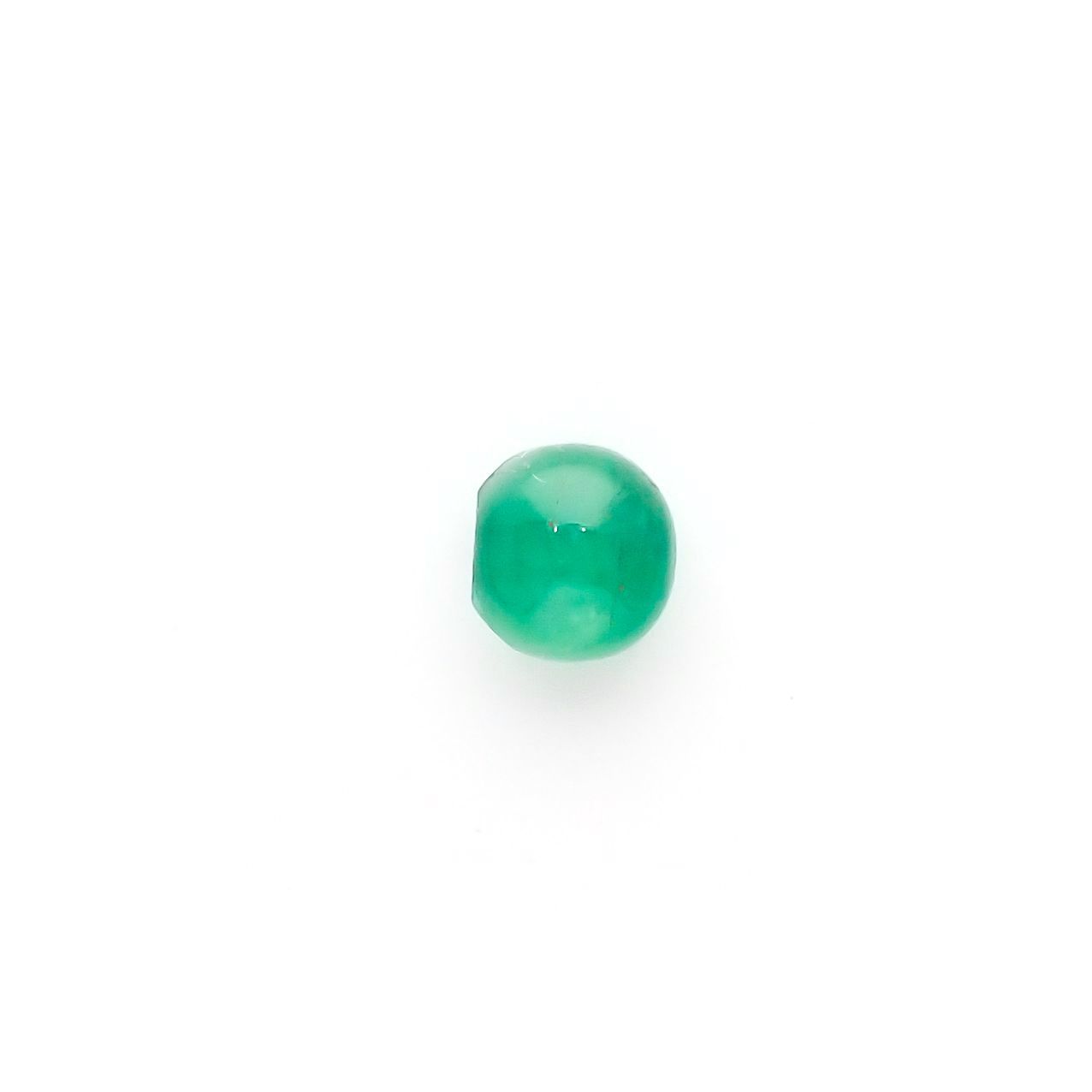 エメラルドキャッツアイ(宝石名エメラルド・キャッツアイ) コロンビア産 0.985ct ソ付(彩珠)[210711664]5.5×5mm前後