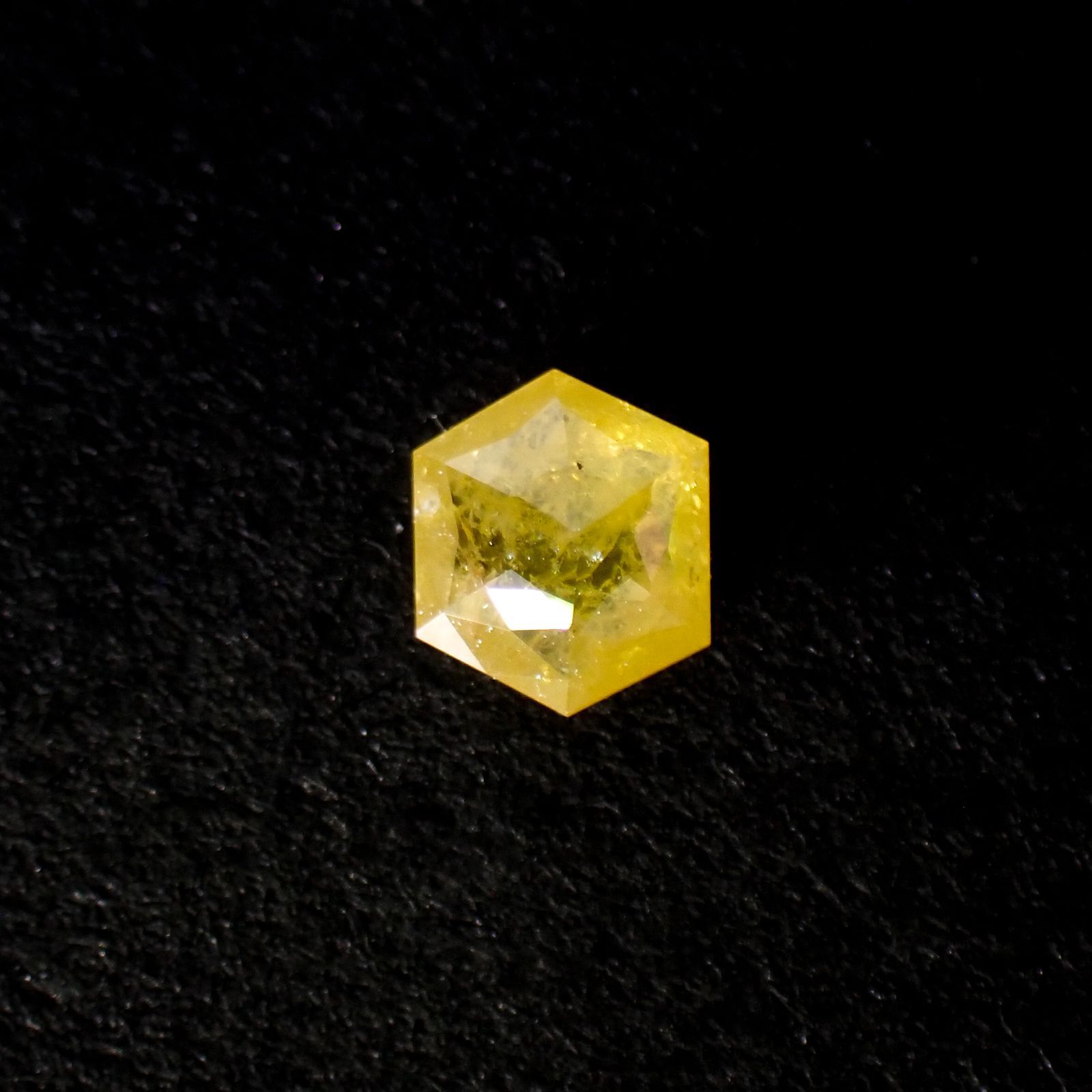 ◇ヘキサゴンアンティークカット◇イエローダイヤモンド ルース 0.15ct[210611069]3.2×3.1mm前後
