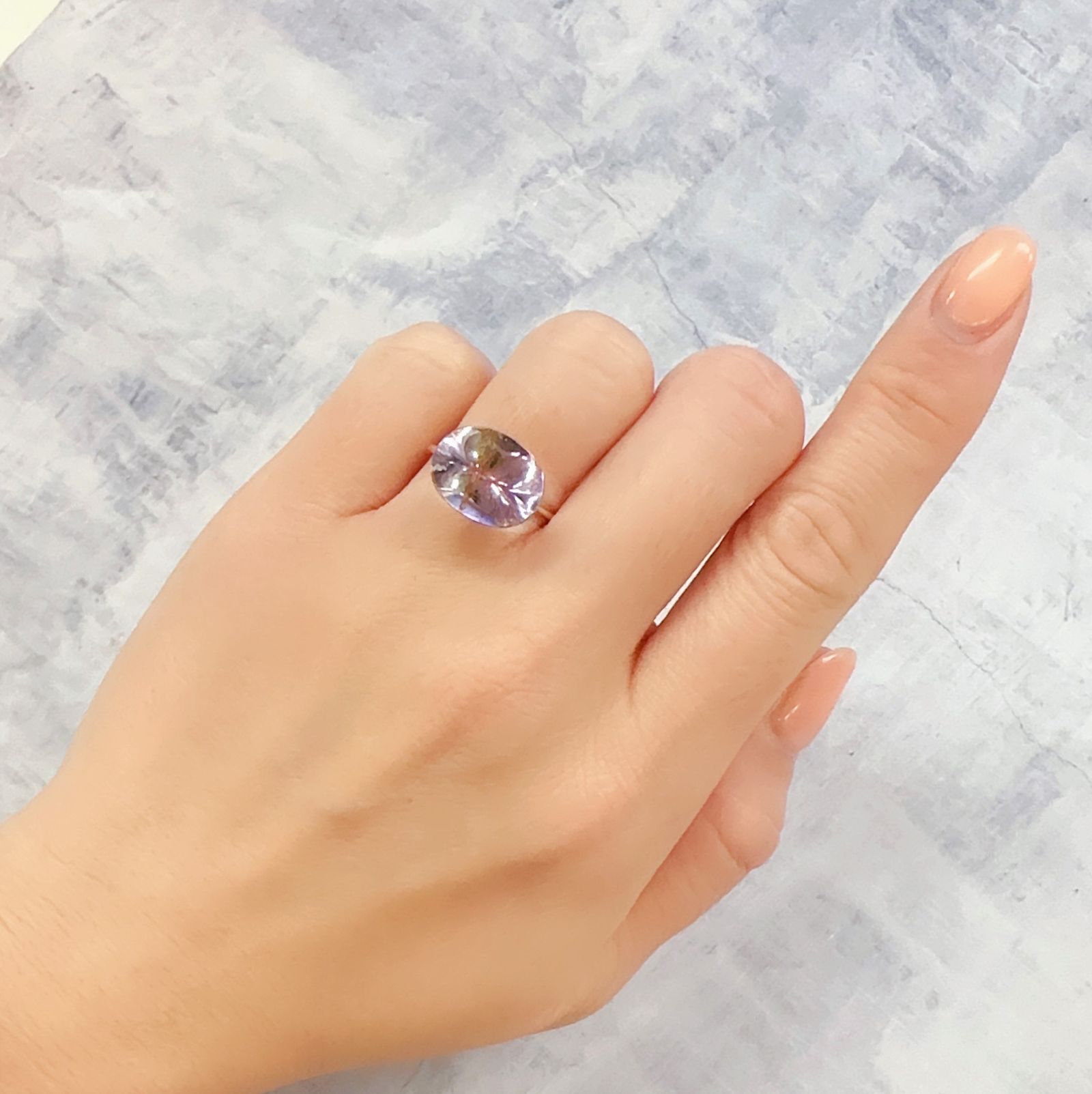 ゲーサイトインアメジスト ブラジル産 4.99ct[230119791]13.3x10.3mm前後