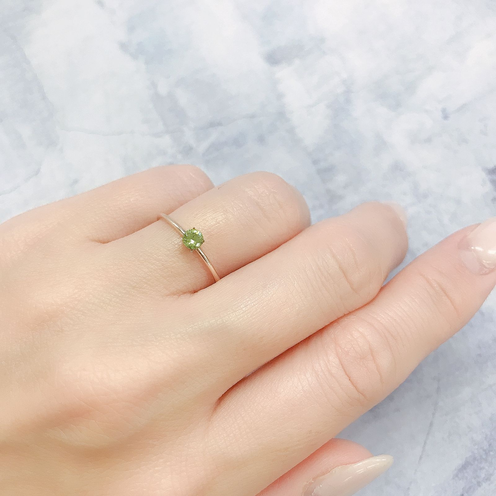 デマントイドガーネット(宝石名デマントイド・ガーネット)ロシア産 0.17ct 識別済[220616478]3.5x3.5mm前後