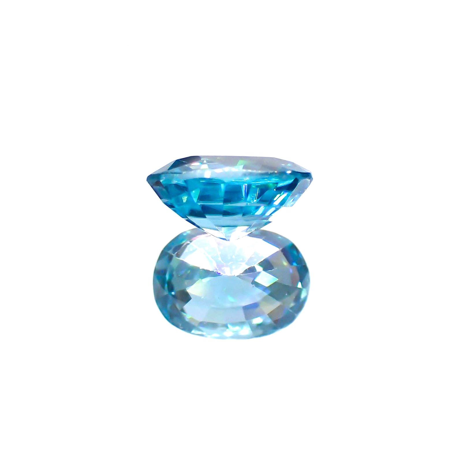ブルージルコン(宝石名ジルコン)カンボジア産 1.32ct 識別済[250113993]7x5.1mm前後