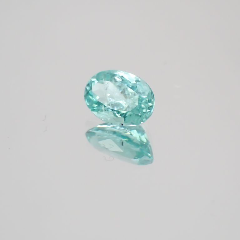 パライバトルマリン(宝石名トルマリン/別名パライバ・トルマリン) ブラジル・キントス鉱山産 0.414ct ソ付(宝貴協)[210410357]5.7×3.8mm前後